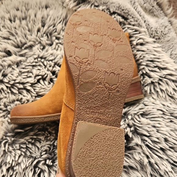Dansko Mustard Brown Suede Ankle Booties - Picture 2 of 10